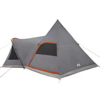 Teepee Zelt für 5 Personen Grau und Orange 545 x 450 x 295 cm
