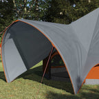 Teepee Zelt für 3 Personen Grau und Orange 600 x 600 x 347 cm