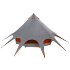 Teepee Zelt für 3 Personen Grau und Orange 600 x 600 x 347 cm