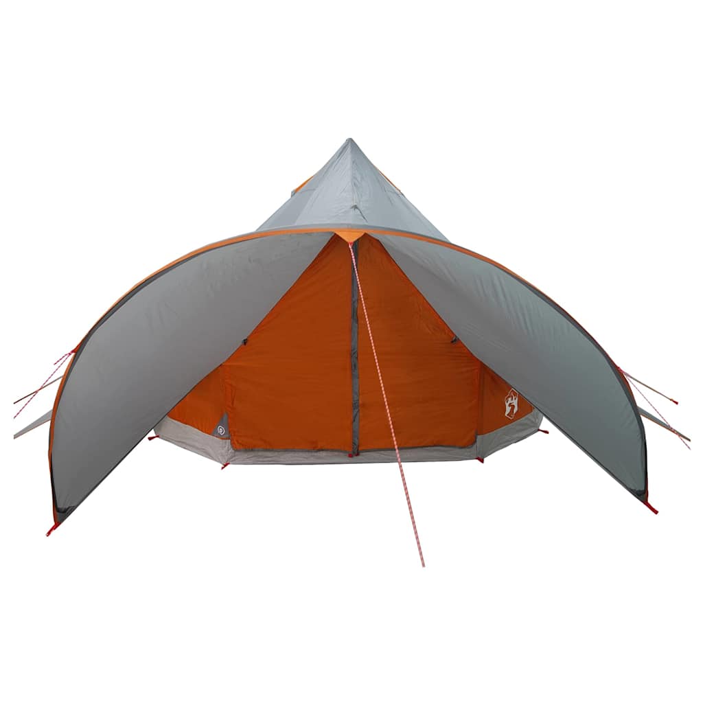Teepee Zelt für 3 Personen Grau und Orange 600 x 600 x 347 cm