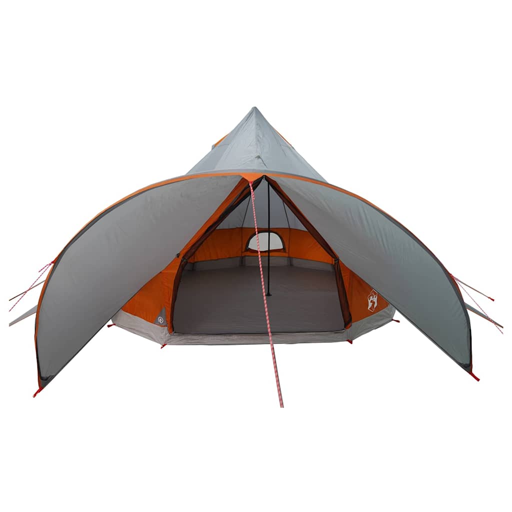 Teepee Zelt für 3 Personen Grau und Orange 600 x 600 x 347 cm