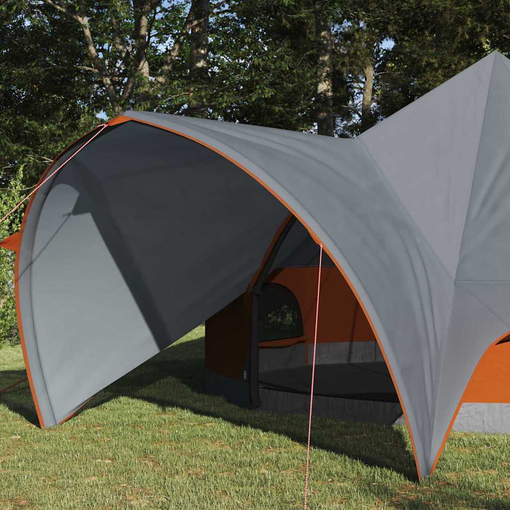 Teepee Zelt für 5 Personen Grau und Orange 415 x 415 x 247 cm