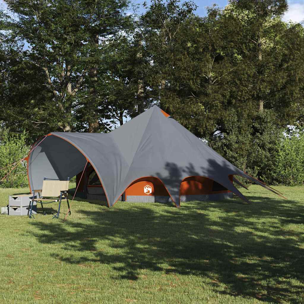 Teepee Zelt für 5 Personen Grau und Orange 415 x 415 x 247 cm