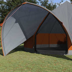 Teepee Zelt für 7 Personen Grau und Orange 600 x 600 x 347 cm