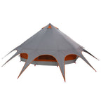 Teepee Zelt für 7 Personen Grau und Orange 600 x 600 x 347 cm