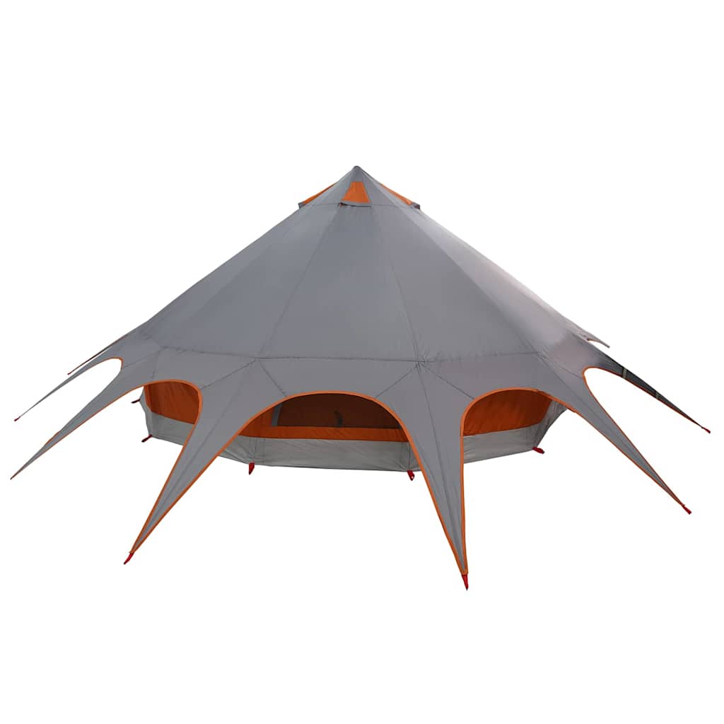 Teepee Zelt für 7 Personen Grau und Orange 600 x 600 x 347 cm