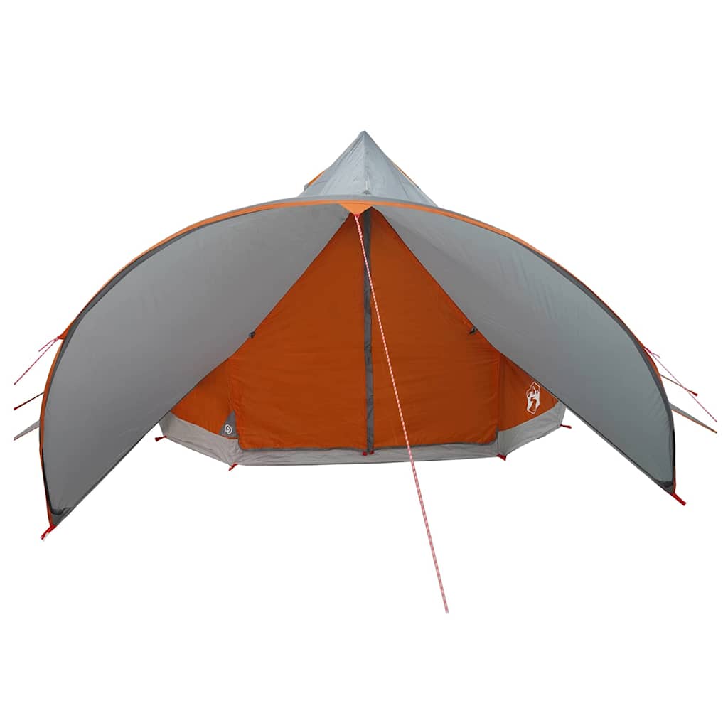 Teepee Zelt für 7 Personen Grau und Orange 600 x 600 x 347 cm