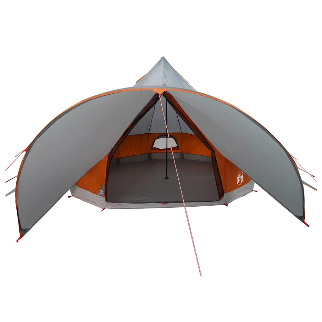Teepee Zelt für 7 Personen Grau und Orange 600 x 600 x 347 cm