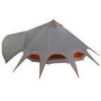 Teepee Zelt für 7 Personen Grau und Orange 600 x 600 x 347 cm