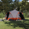 Dome Zelt für 4 Personen Grau und Orange 505 x 450 x 248 cm