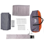 Zelt für 6 Personen mit Dach Grau und Orange 425 x 396 x 222 cm