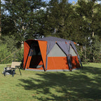 Zelt für 6 Personen mit Dach Grau und Orange 425 x 396 x 222 cm