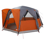 Zelt für 6 Personen mit Dach Grau und Orange 425 x 396 x 222 cm