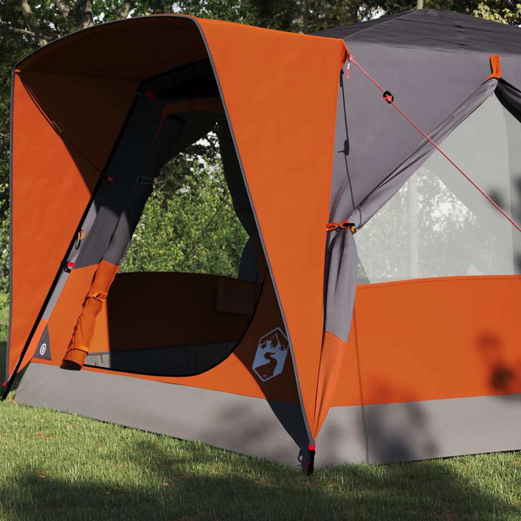 Kabinenzelt für 7 Personen Grau und Orange 400 x 350 x 212 cm