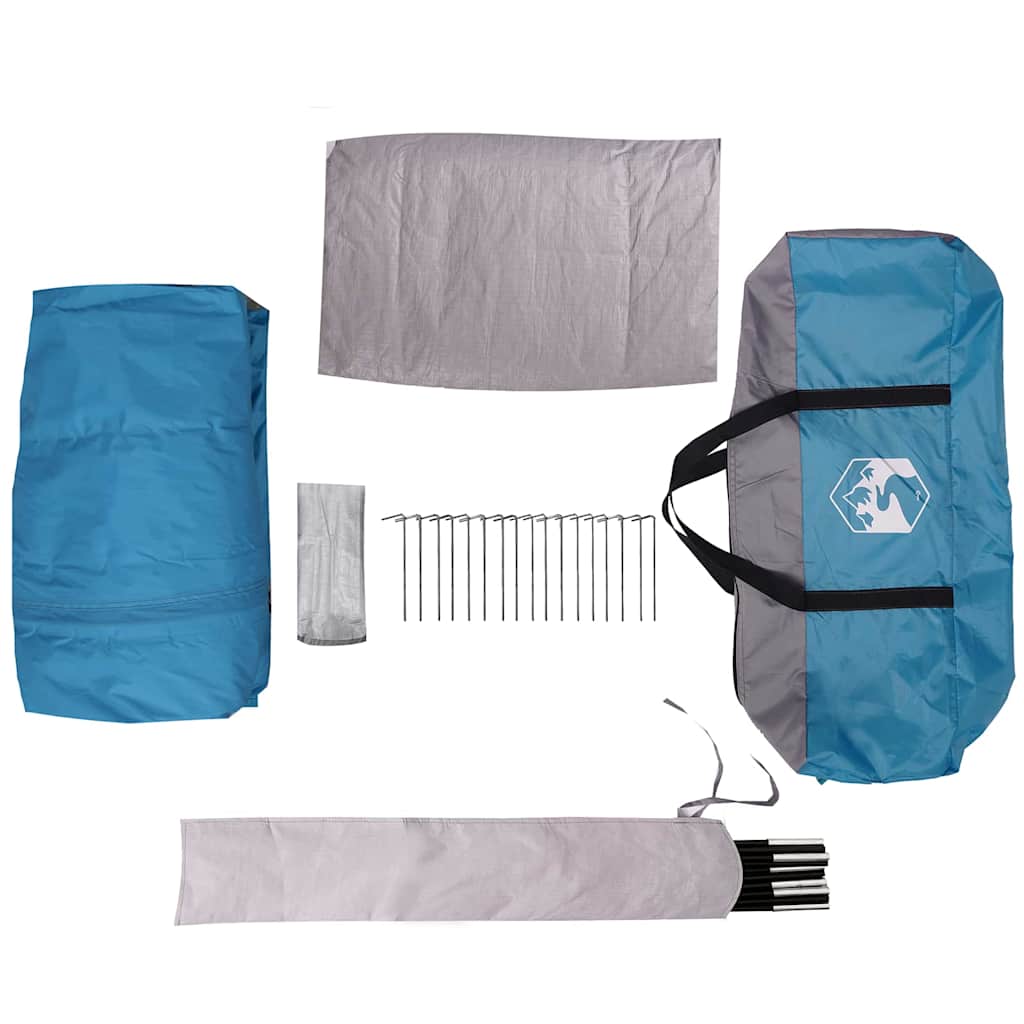 Kabinenzelt für 5 Personen Blau und Grau 333 x 317 x 194 cm