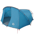 Tunnelzelt 4-Personen mit Dach Blau und Grau 318 x 275 x 140 cm