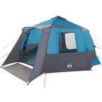 Kabine Zelt 12-Personen Blau und Grau 500 x 500 x 294 cm