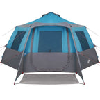 Kabine Zelt 12-Personen Blau und Grau 500 x 500 x 294 cm