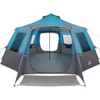 Kabine Zelt 12-Personen Blau und Grau 500 x 500 x 294 cm