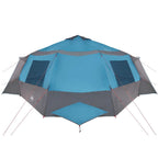 Kabine Zelt 12-Personen Blau und Grau 500 x 500 x 294 cm