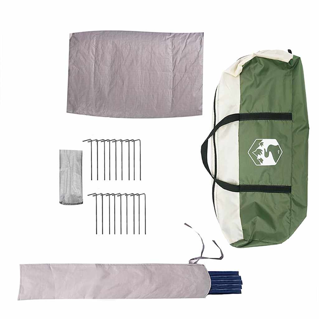 Teepee Zelt für 10 Personen Grün und Weiß 567 x 470 x 242 cm