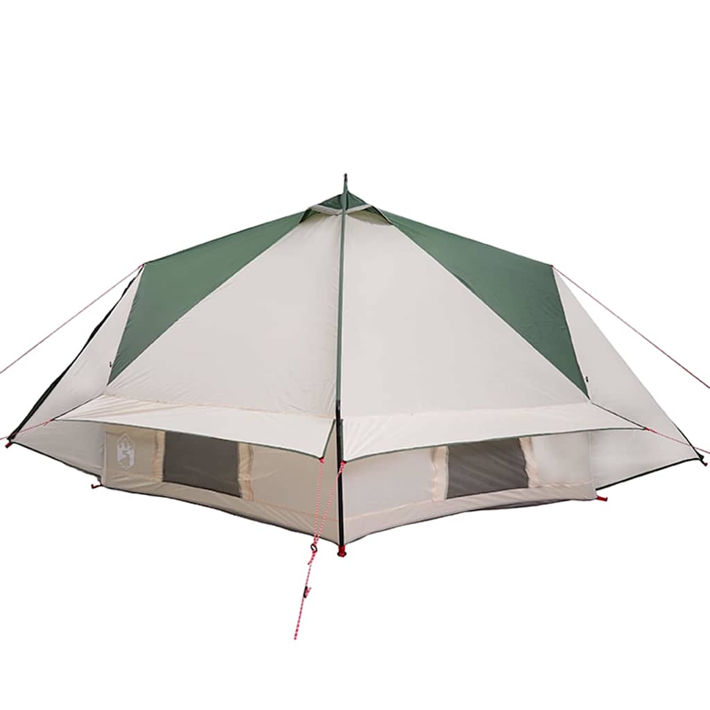 Teepee Zelt für 8 Personen Grün und Weiß 490 x 410 x 210 cm