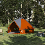 Teepee Zelt für 6 Personen Grau und Orange 431 x 366 x 185 cm