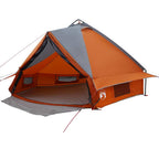 Teepee Zelt für 6 Personen Grau und Orange 431 x 366 x 185 cm