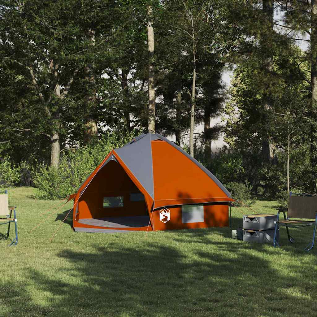 Teepee Zelt für 4 Personen Grau und Orange 388 x 320 x 169 cm