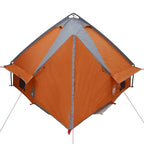 Teepee Zelt für 4 Personen Grau und Orange 388 x 320 x 169 cm