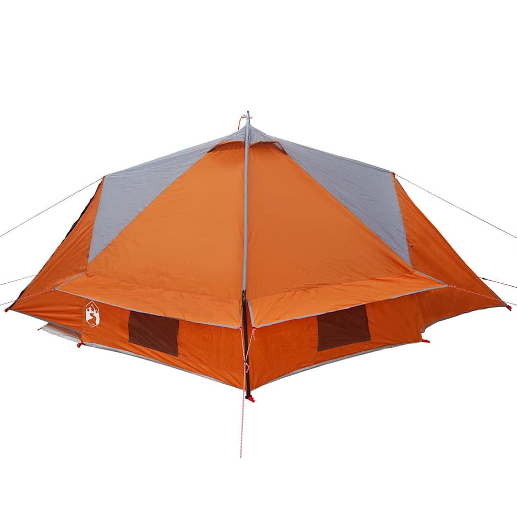 Teepee Zelt für 4 Personen Grau und Orange 388 x 320 x 169 cm