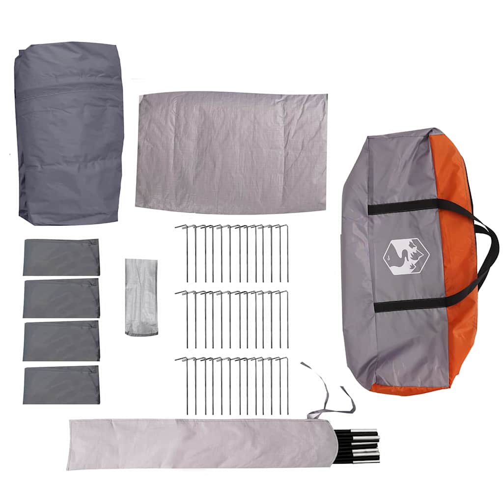 Familienzelt für 20 Personen Grau und Orange 745 x 700 x 217 cm