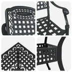 Gartentisch Set 5 pcs Schwarz Gussaluminium