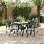 Gartentisch Set 5 pcs Schwarz Gussaluminium