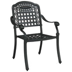 Gartentisch Set 5 pcs Schwarz Gussaluminium