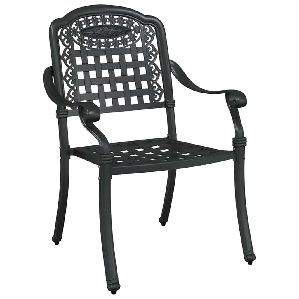 Gartentisch Set 5 pcs Schwarz Gussaluminium