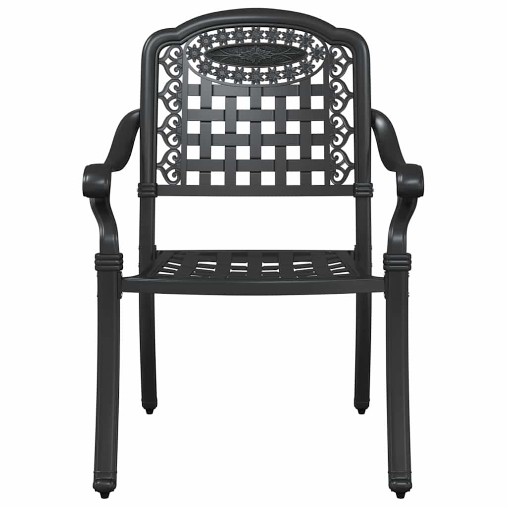 Gartentisch Set 5 pcs Schwarz Gussaluminium