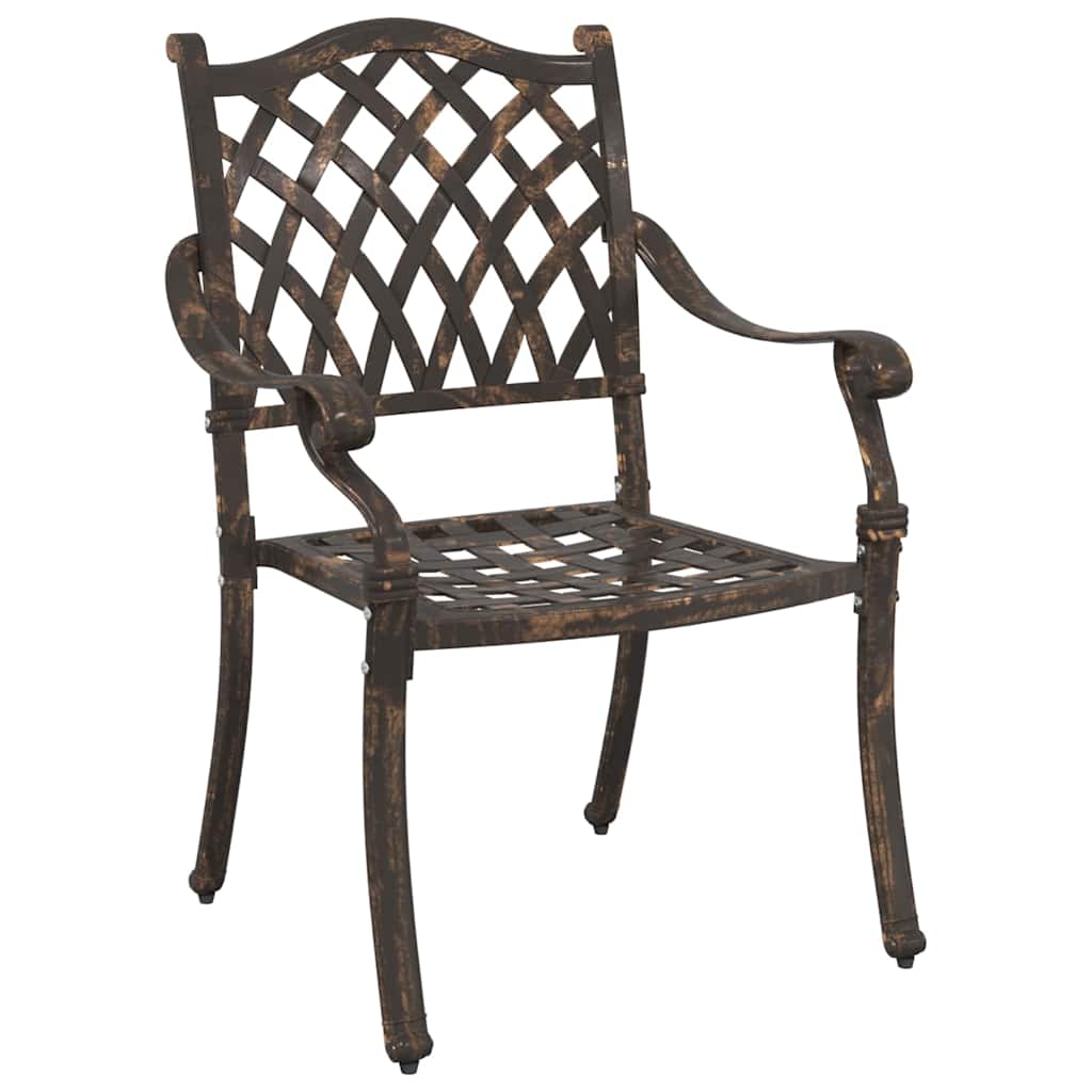 Gartentisch Set 3 pcs Bronze Gussaluminium