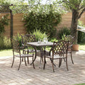 Gartentisch Set 5 pcs Bronze Gussaluminium