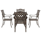Gartentisch Set 5 pcs Bronze Gussaluminium
