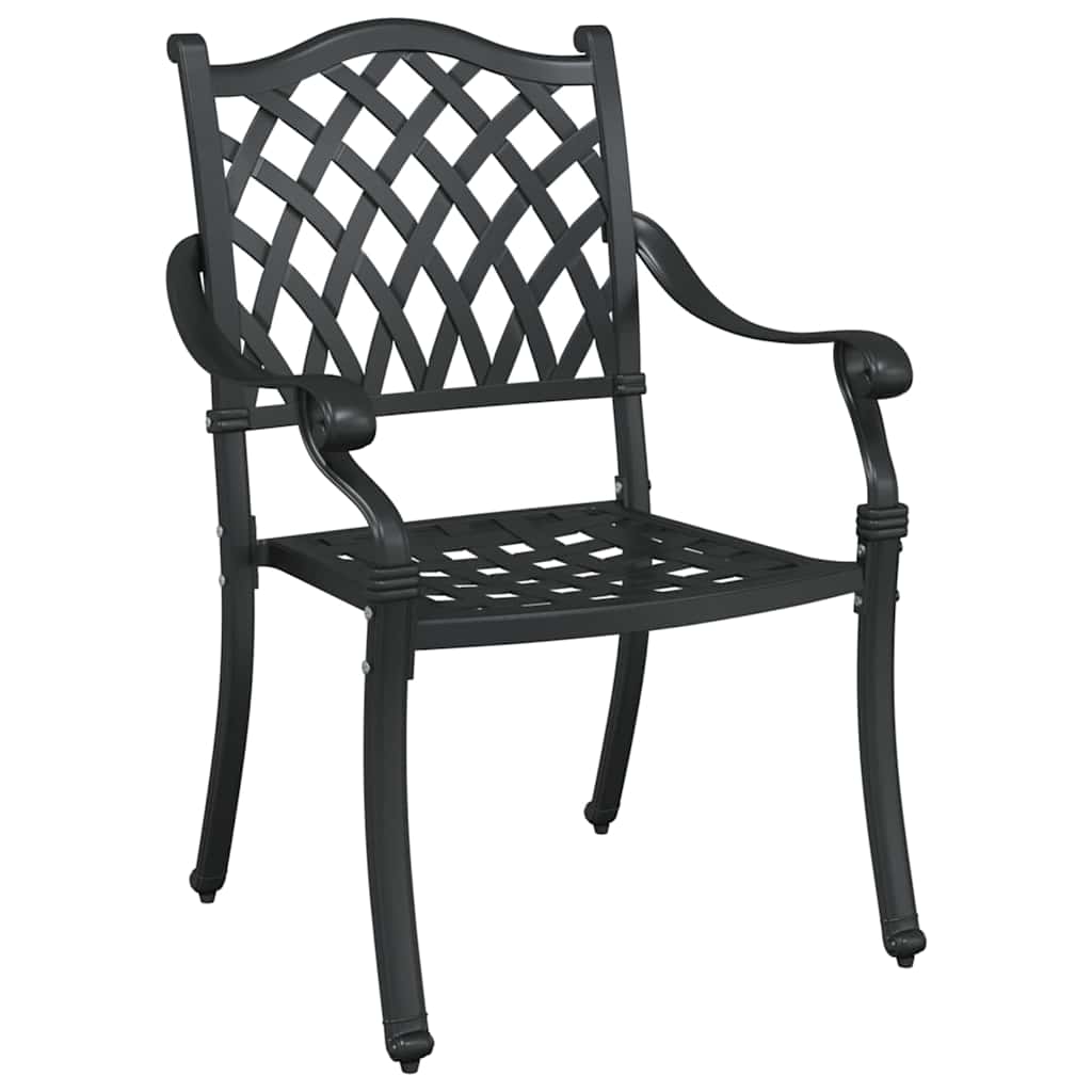 Gartentisch Set 5 pcs Schwarz Gussaluminium