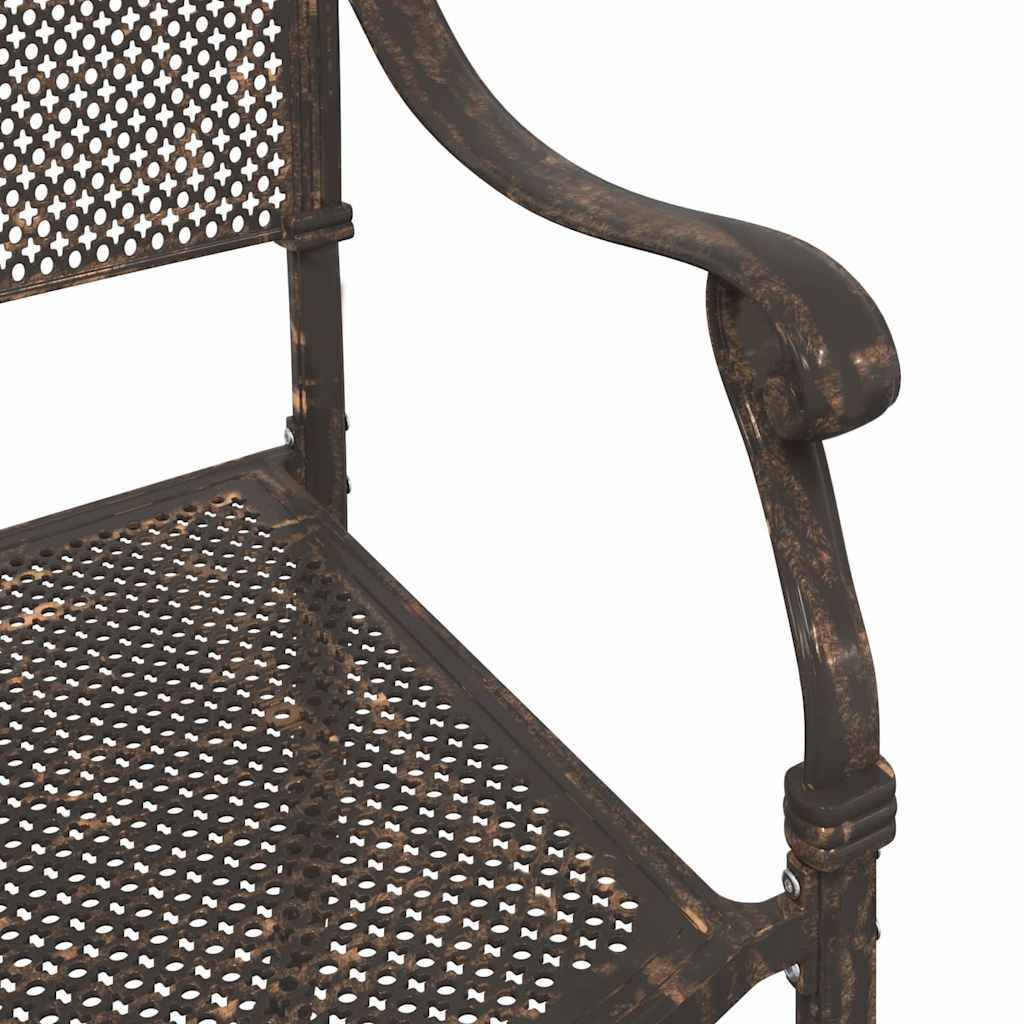 Gartentisch Set 3 pcs Bronze Gussaluminium