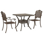 Gartentisch Set 3 pcs Bronze Gussaluminium