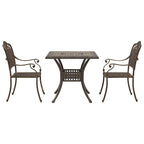 Gartentisch Set 3 pcs Bronze Gussaluminium