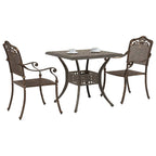 Gartentisch Set 3 pcs Bronze Gussaluminium