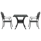 Gartentisch Set 3 pcs Schwarz Gussaluminium