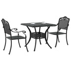 Gartentisch Set 3 pcs Schwarz Gussaluminium