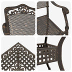 Gartentisch Set 5 pcs Bronze Gussaluminium