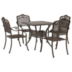Gartentisch Set 5 pcs Bronze Gussaluminium