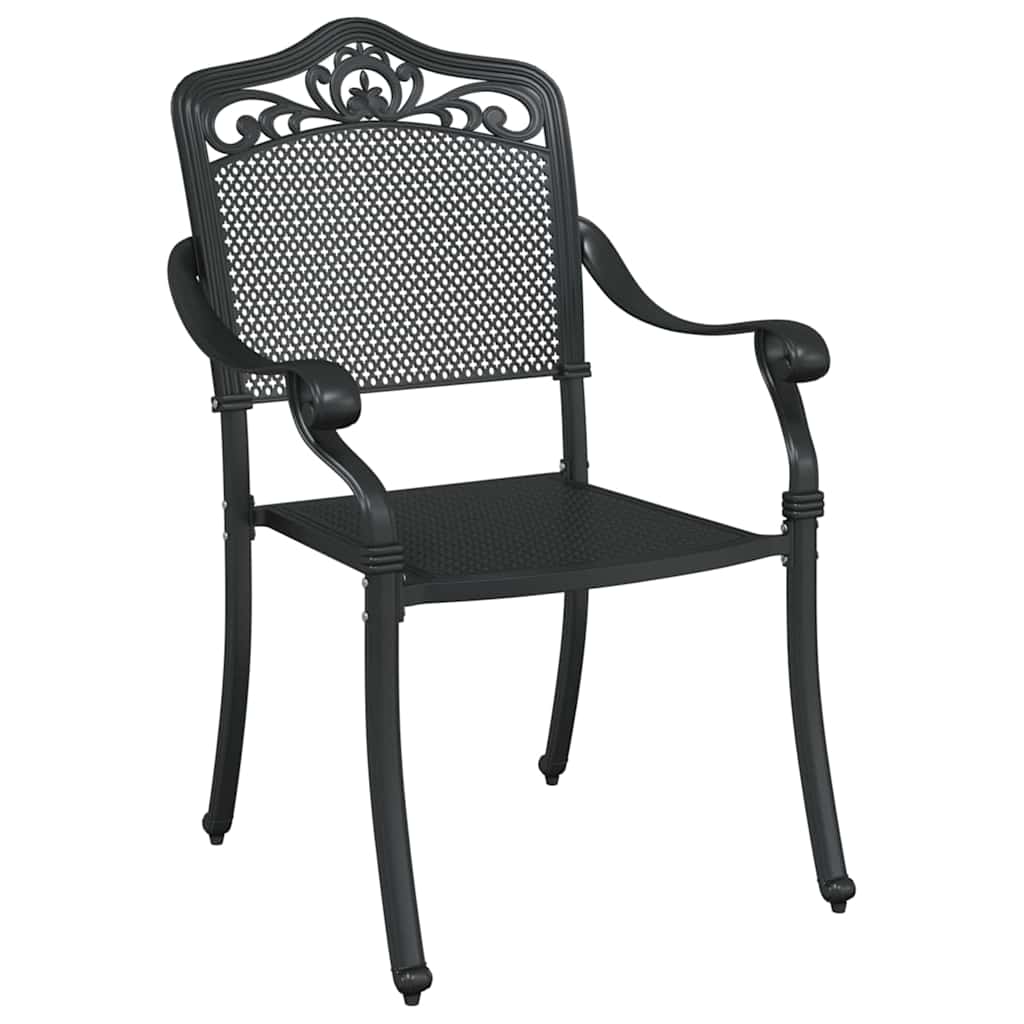 Gartentisch Set 5 pcs Schwarz Gussaluminium